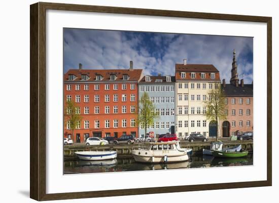 Denmark, Zealand, Copenhagen, Christianshavn Neighborhood, Canal Side Buildings-Walter Bibikow-Framed Photographic Print