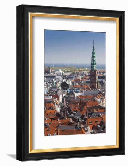 Denmark, Zealand, Copenhagen, Elevated City View-Walter Bibikow-Framed Photographic Print