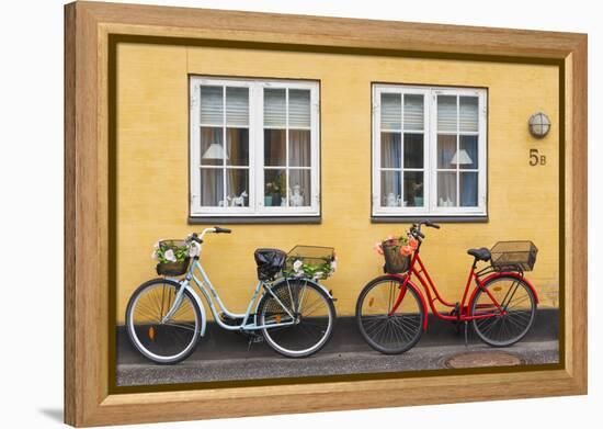 Denmark, Zealand, Soro, Traditional Danish Houses, Sogade Street-Walter Bibikow-Framed Premier Image Canvas