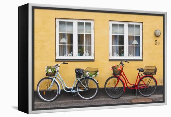 Denmark, Zealand, Soro, Traditional Danish Houses, Sogade Street-Walter Bibikow-Framed Premier Image Canvas