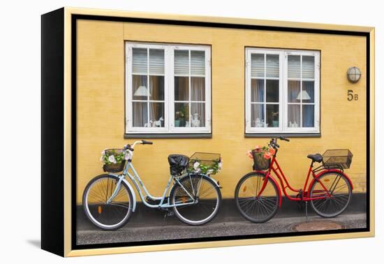 Denmark, Zealand, Soro, Traditional Danish Houses, Sogade Street-Walter Bibikow-Framed Premier Image Canvas