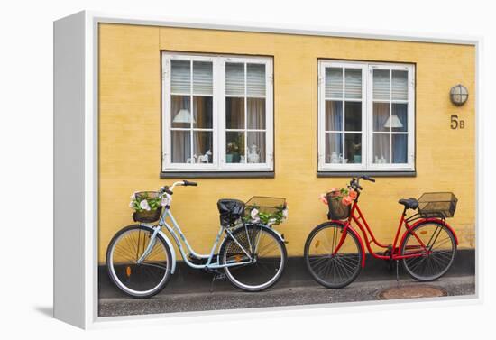 Denmark, Zealand, Soro, Traditional Danish Houses, Sogade Street-Walter Bibikow-Framed Premier Image Canvas