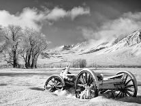 USA, California, Bishop. Snow-Covered Vintage Wagon in Owens Valley-Dennis Flaherty-Photographic Print