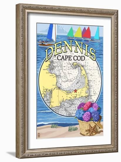 Dennis, Massachusetts Montage-Lantern Press-Framed Art Print