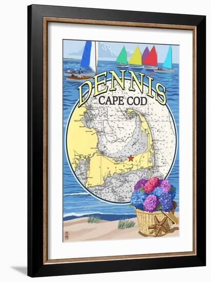 Dennis, Massachusetts Montage-Lantern Press-Framed Art Print