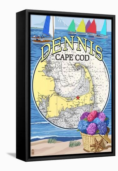 Dennis, Massachusetts Montage-Lantern Press-Framed Stretched Canvas