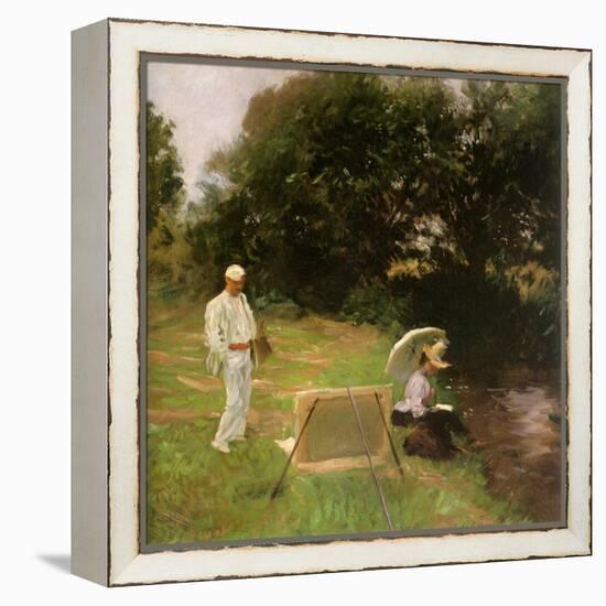 Dennis Miller Bunker Painting at Calcot, 1888-John Singer Sargent-Framed Premier Image Canvas