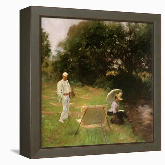 Dennis Miller Bunker Painting at Calcot, 1888-John Singer Sargent-Framed Premier Image Canvas