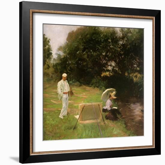 Dennis Miller Bunker Painting at Calcot, 1888-John Singer Sargent-Framed Giclee Print