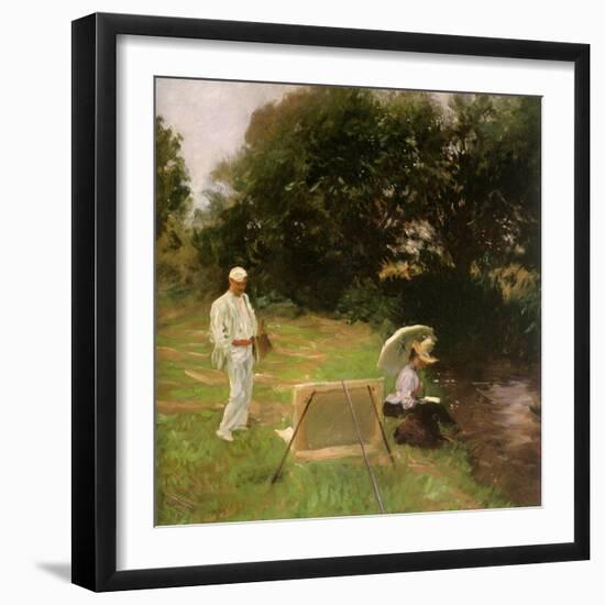 Dennis Miller Bunker Painting at Calcot, 1888-John Singer Sargent-Framed Giclee Print