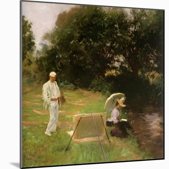 Dennis Miller Bunker Painting at Calcot, 1888-John Singer Sargent-Mounted Giclee Print