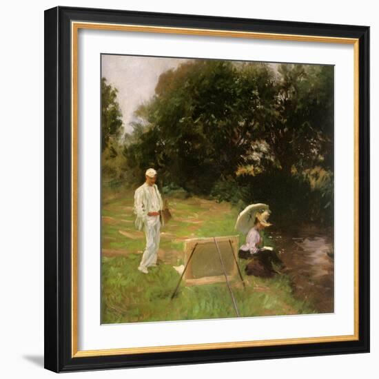 Dennis Miller Bunker Painting at Calcot, 1888-John Singer Sargent-Framed Giclee Print