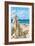 Dennis Port, Massachusetts - Sandcastle-Lantern Press-Framed Art Print