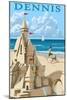 Dennis Port, Massachusetts - Sandcastle-Lantern Press-Mounted Art Print