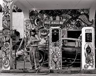 Hippie Gas Station, 1971-Dennis Stock-Laminated Art Print