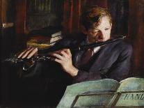The Flautist, 1926-Dennis William Dring-Giclee Print