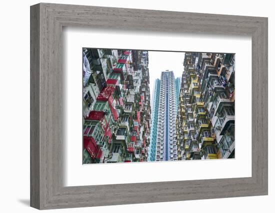 Densely crowded apartment buildings, Hong Kong Island, Hong Kong, China, Asia-Fraser Hall-Framed Photographic Print