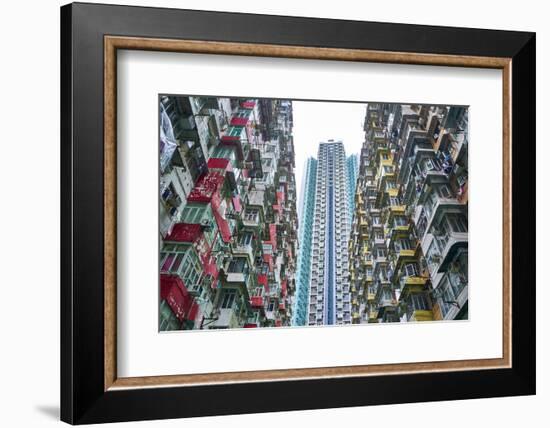 Densely crowded apartment buildings, Hong Kong Island, Hong Kong, China, Asia-Fraser Hall-Framed Photographic Print