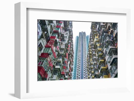 Densely crowded apartment buildings, Hong Kong Island, Hong Kong, China, Asia-Fraser Hall-Framed Photographic Print