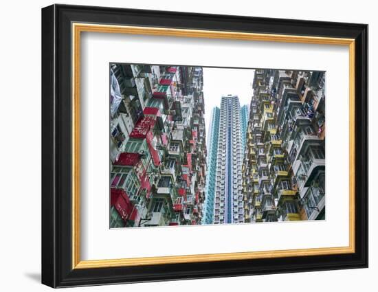 Densely crowded apartment buildings, Hong Kong Island, Hong Kong, China, Asia-Fraser Hall-Framed Photographic Print