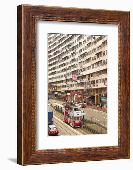 Densely crowded apartment buildings, Hong Kong Island, Hong Kong, China, Asia-Fraser Hall-Framed Photographic Print