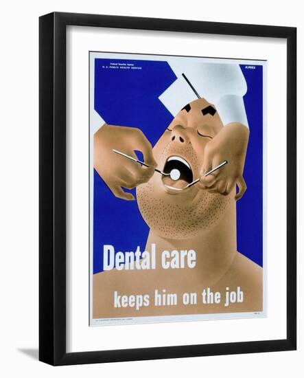 Dental Care Keeps Him on the Job-null-Framed Giclee Print
