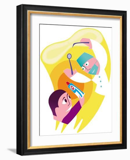 Dentist And Patient-Paul Brown-Framed Photographic Print