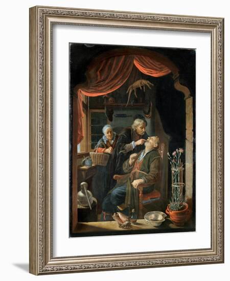 Dentist Examining the Tooth of an Old Man-Gerrit Dou-Framed Giclee Print