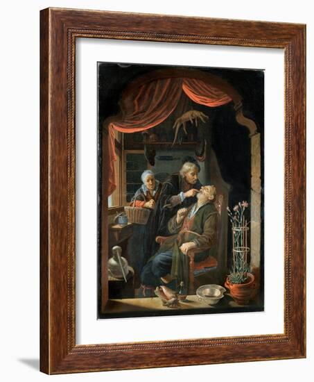 Dentist Examining the Tooth of an Old Man-Gerrit Dou-Framed Giclee Print