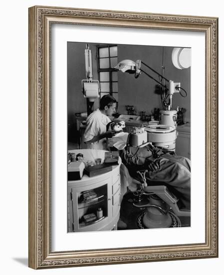 Dentist Filling Tooth of Patient in New 400 Bed Hospital That the Sheikh Built with His Oil Money-Thomas D^ Mcavoy-Framed Photographic Print