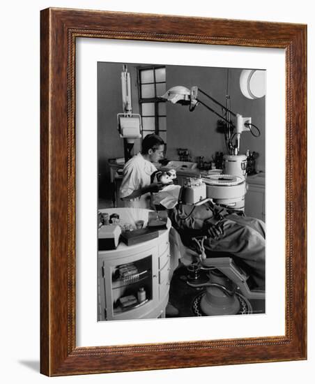 Dentist Filling Tooth of Patient in New 400 Bed Hospital That the Sheikh Built with His Oil Money-Thomas D^ Mcavoy-Framed Photographic Print