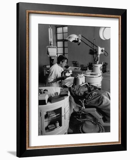 Dentist Filling Tooth of Patient in New 400 Bed Hospital That the Sheikh Built with His Oil Money-Thomas D^ Mcavoy-Framed Photographic Print