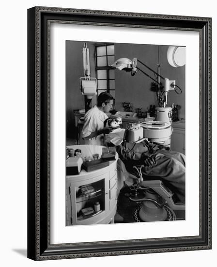 Dentist Filling Tooth of Patient in New 400 Bed Hospital That the Sheikh Built with His Oil Money-Thomas D^ Mcavoy-Framed Photographic Print