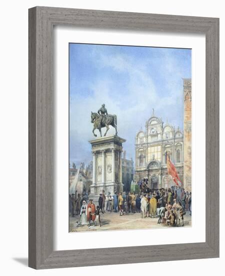 Dentist in the Square of Santi Giovanni E Paolo in Venice-Mary Ellen Best-Framed Giclee Print