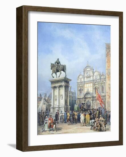 Dentist in the Square of Santi Giovanni E Paolo in Venice-Mary Ellen Best-Framed Giclee Print