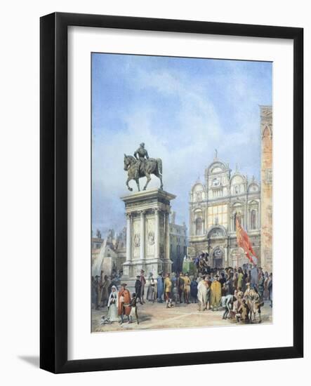 Dentist in the Square of Santi Giovanni E Paolo in Venice-Mary Ellen Best-Framed Giclee Print