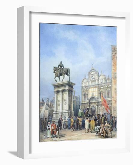 Dentist in the Square of Santi Giovanni E Paolo in Venice-Mary Ellen Best-Framed Giclee Print