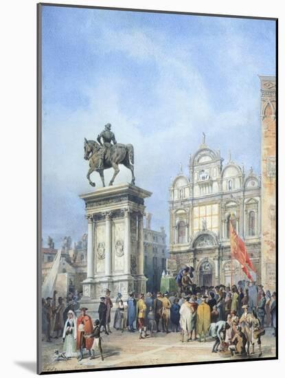 Dentist in the Square of Santi Giovanni E Paolo in Venice-Mary Ellen Best-Mounted Giclee Print