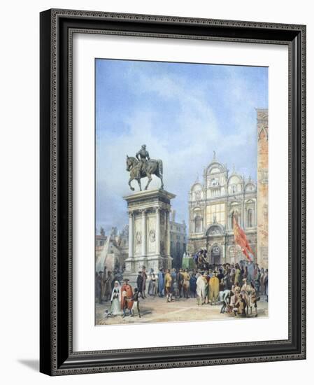 Dentist in the Square of Santi Giovanni E Paolo in Venice-Mary Ellen Best-Framed Giclee Print