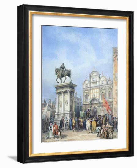 Dentist in the Square of Santi Giovanni E Paolo in Venice-Mary Ellen Best-Framed Giclee Print