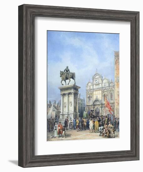 Dentist in the Square of Santi Giovanni E Paolo in Venice-Mary Ellen Best-Framed Giclee Print