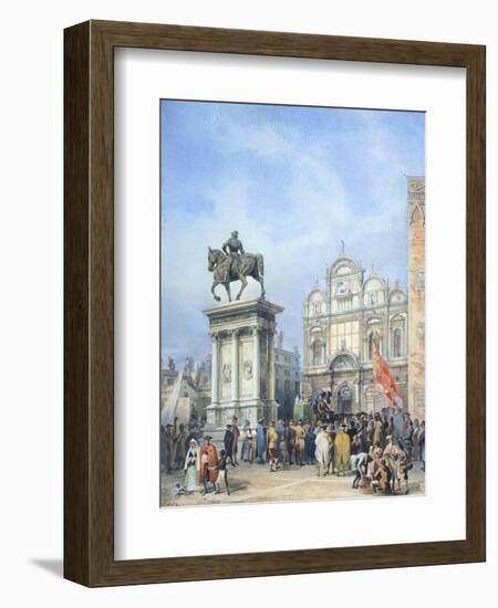 Dentist in the Square of Santi Giovanni E Paolo in Venice-Mary Ellen Best-Framed Giclee Print