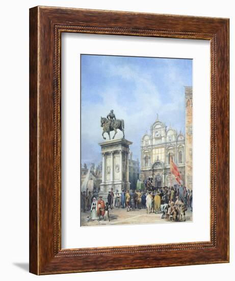 Dentist in the Square of Santi Giovanni E Paolo in Venice-Mary Ellen Best-Framed Giclee Print