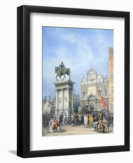 Dentist in the Square of Santi Giovanni E Paolo in Venice-Mary Ellen Best-Framed Giclee Print