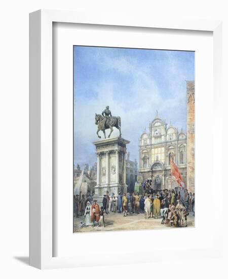 Dentist in the Square of Santi Giovanni E Paolo in Venice-Mary Ellen Best-Framed Giclee Print