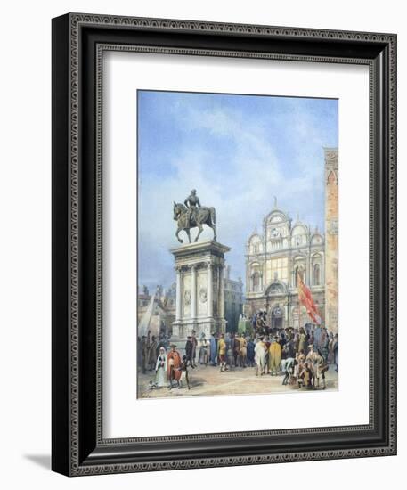 Dentist in the Square of Santi Giovanni E Paolo in Venice-Mary Ellen Best-Framed Giclee Print