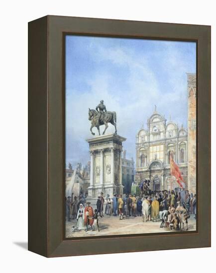Dentist in the Square of Santi Giovanni E Paolo in Venice-Mary Ellen Best-Framed Premier Image Canvas