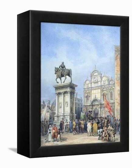 Dentist in the Square of Santi Giovanni E Paolo in Venice-Mary Ellen Best-Framed Premier Image Canvas