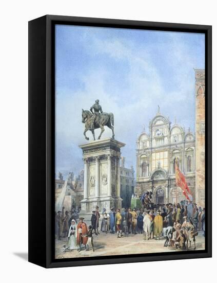 Dentist in the Square of Santi Giovanni E Paolo in Venice-Mary Ellen Best-Framed Premier Image Canvas