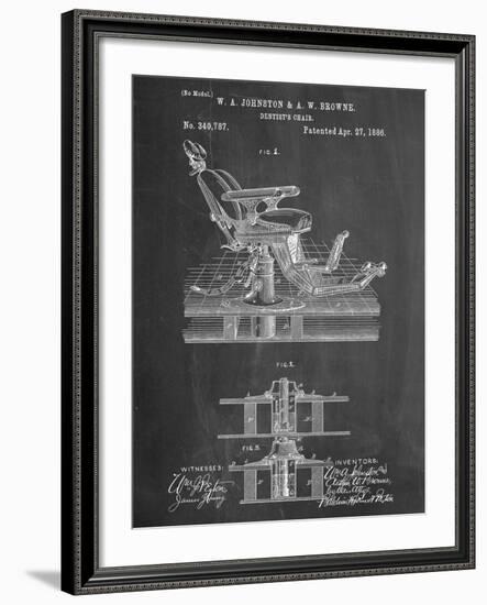Dentists Chair Patent 1886-null-Framed Art Print